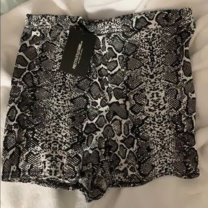 Snakeskin High waist shorts